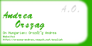 andrea orszag business card